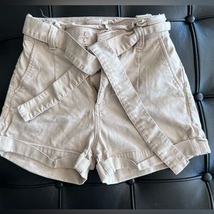 Express high waisted khaki shorts